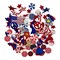 Patriotic Craft & Sewing Buttons – 50 Piece Red White & Blue Button Assortment